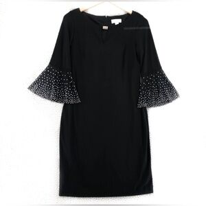 Jackie Jon black dress, size 12 , three quarter sleeve